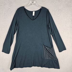 Chalet Womens Tunic Top Long Shirt Size Small Made in USA Bamboo Blend
